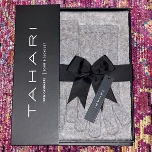 Tahari Cashmere Scarf & Glove Set